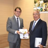Jackson esteve com Marlon Carvalho Cambraia, secretário de desenvolvimento regional para tratar da recuperação da barragem Barra da Onça, em Poço Redondo, e do lançamento do Planejamento de desenvolvimento social e econômico