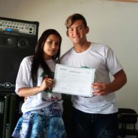 Autoridades, agricultores, técnicos da Cohidro e os jovens da B5. Fotos: B5-Jovem