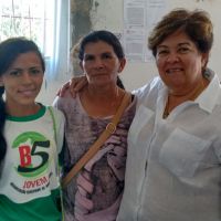 A secretária Marta Leão, a agricultora orgânica Quitéria Araújo e a presidente da B5-Jovem Márcia Araújo.