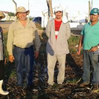 Técnicos Guy, Tito e Beto visitam área do produtor que vai plantar as mudas de pera - foto Andrea Santtos(Califórnia-Cohidro)