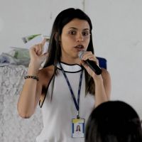 Aline Alves, do Mesa Brasil do Sesc, falou de alimentacao saudavel, aproveitamento integral de alimentos e dos organicos - foto Fernando Augusto (Ascom-Cohidro)