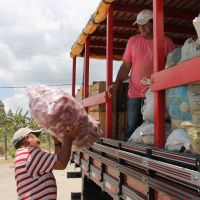 Os alimentos, depois de entregues pelos produtores, são contabilizados e transportados até às entidades
Foto Fernando Augusto (Ascom/Cohidro)