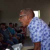 Engenheiro agrônomo e mestre em Irrigação da Cohidro, Luiz Gonzaga Luna Reis apresentou sistema que ele projetou - foto: Fernando Augusto (Ascom/Cohidro)