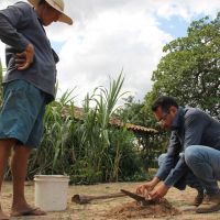 Jonathas Bruno prepara a coleta de solos - foto Fernando Augusto (Ascom-Cohidro)