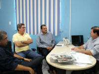 iretores técnicos Paulo Sobral (Dinfra) e João Fonseca (Dirir), Administrativo e Financeiro Diogo Machado e o presidente Carlos Melo - foto Ascom Cohidro